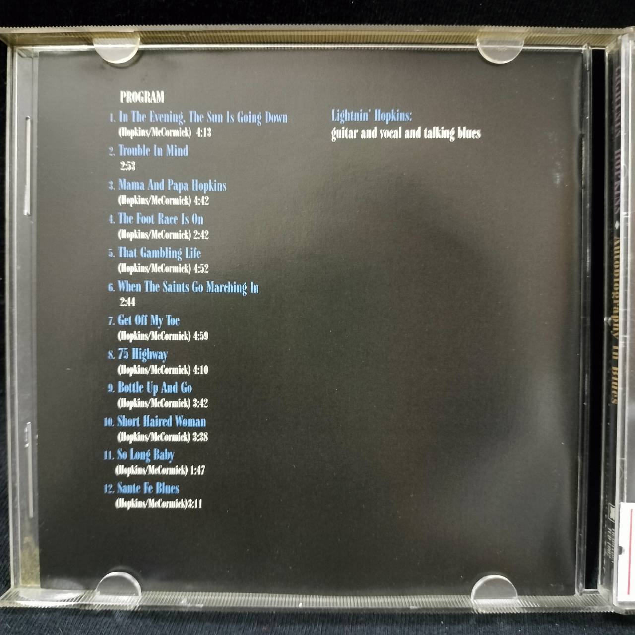 Lightnin' Hopkins – Autobiography In Blues / USA / ปกเจาะ / แผ่นสวย