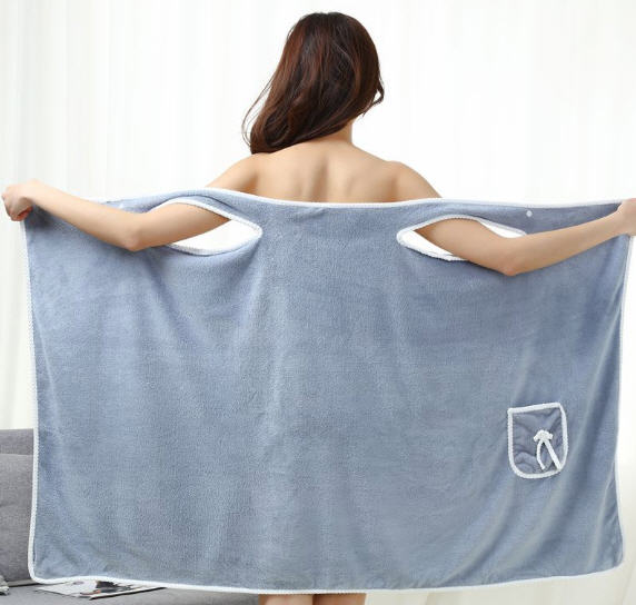 ผ้าขนหนู,ผ้าขนหนูแบบสวม,ผ้าคลุมอาบน้ำ,ผ้าขนหนูคลุมอาบน้ำ,เสื้อคลุมอาบน้ำแบบสวม,ขนาด80*135cm