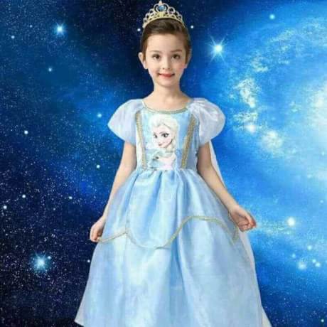 ชุดกระโปรง Frozen Elsa เจ้าหญิง เอลซ่า(พร้อมส่ง) สีฟ้า งานดี สวยมากค่ะ รหัส#1600 size 100 110 120 130 140 150