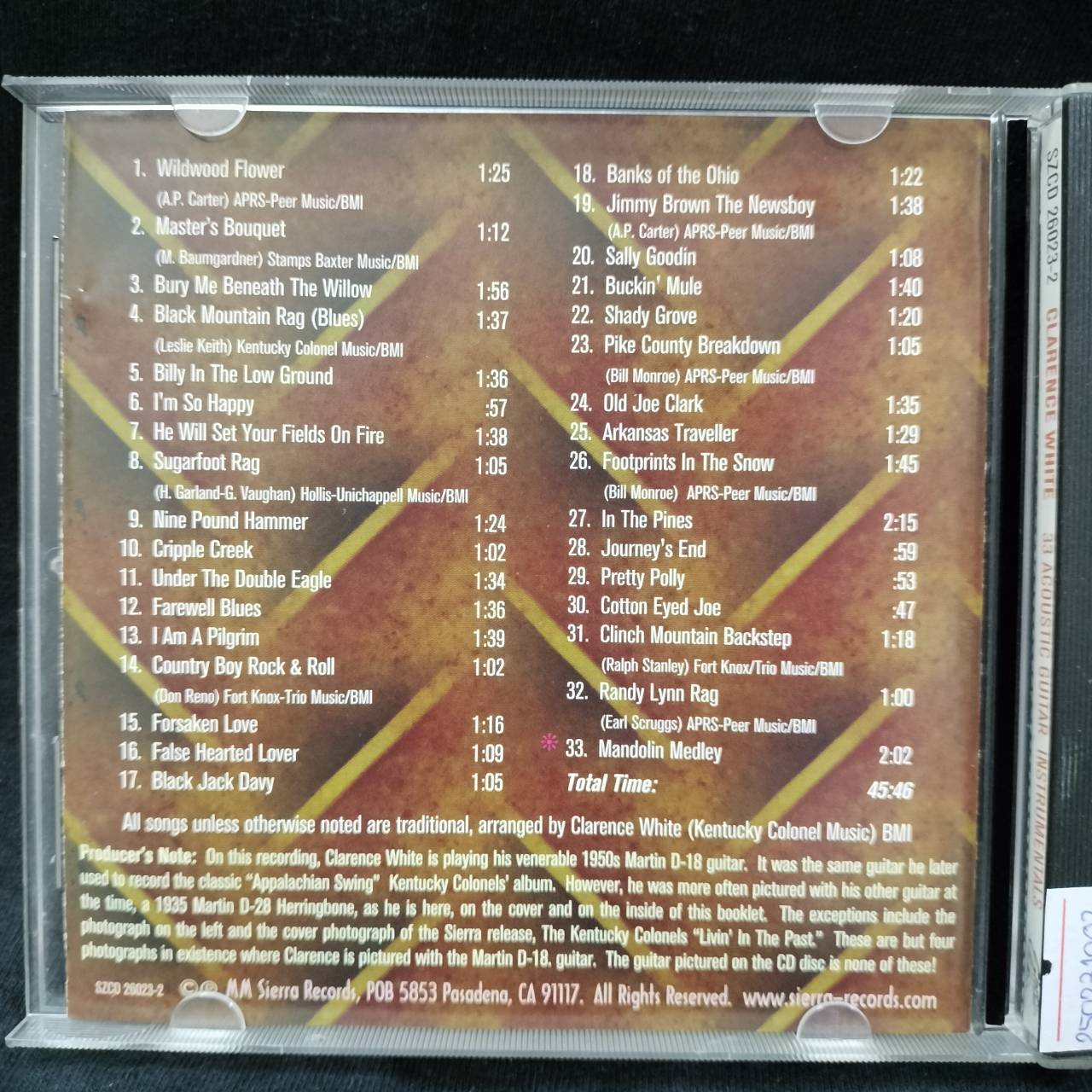 Clarence White – 33 Acoustic Guitar Instrumentals / USA / แผ่นดี