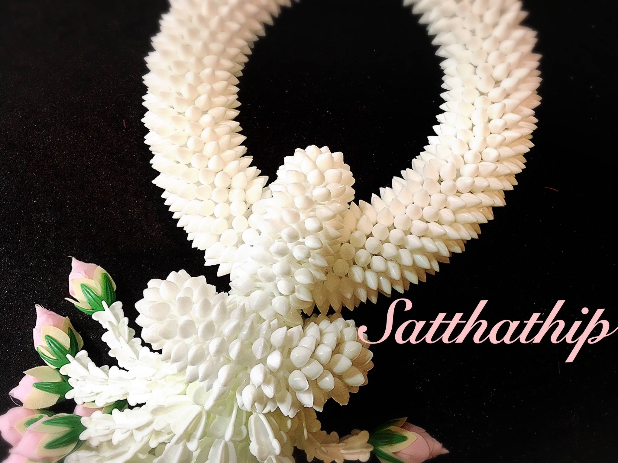 พวงมาลัยดอกพุด - พวงมาลัยดอกพุดประดิษฐ์ - พวงมาลัยประดิษฐ์