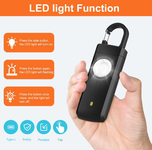 พวงกุญแจฉุกเฉิน,พวงกุญแจเตือนภัยฉุกเฉิน,พวงกุญแจป้องกันตัวเอง,ไซเรนมินิแจ้งเหตุฉุกเฉิน