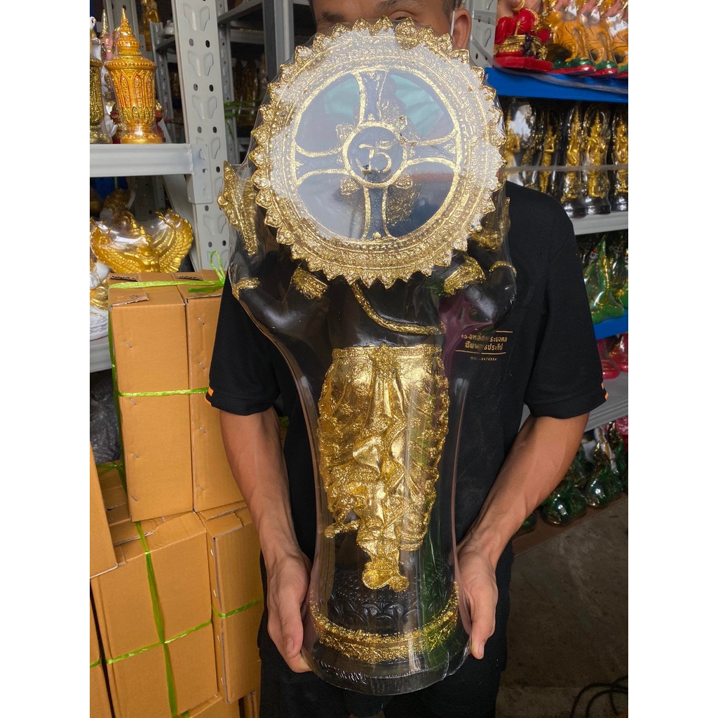 พระพิฆเนศ ปางยืนประทานพร สูง 25 นิ้ว องค์สีดำขลัง