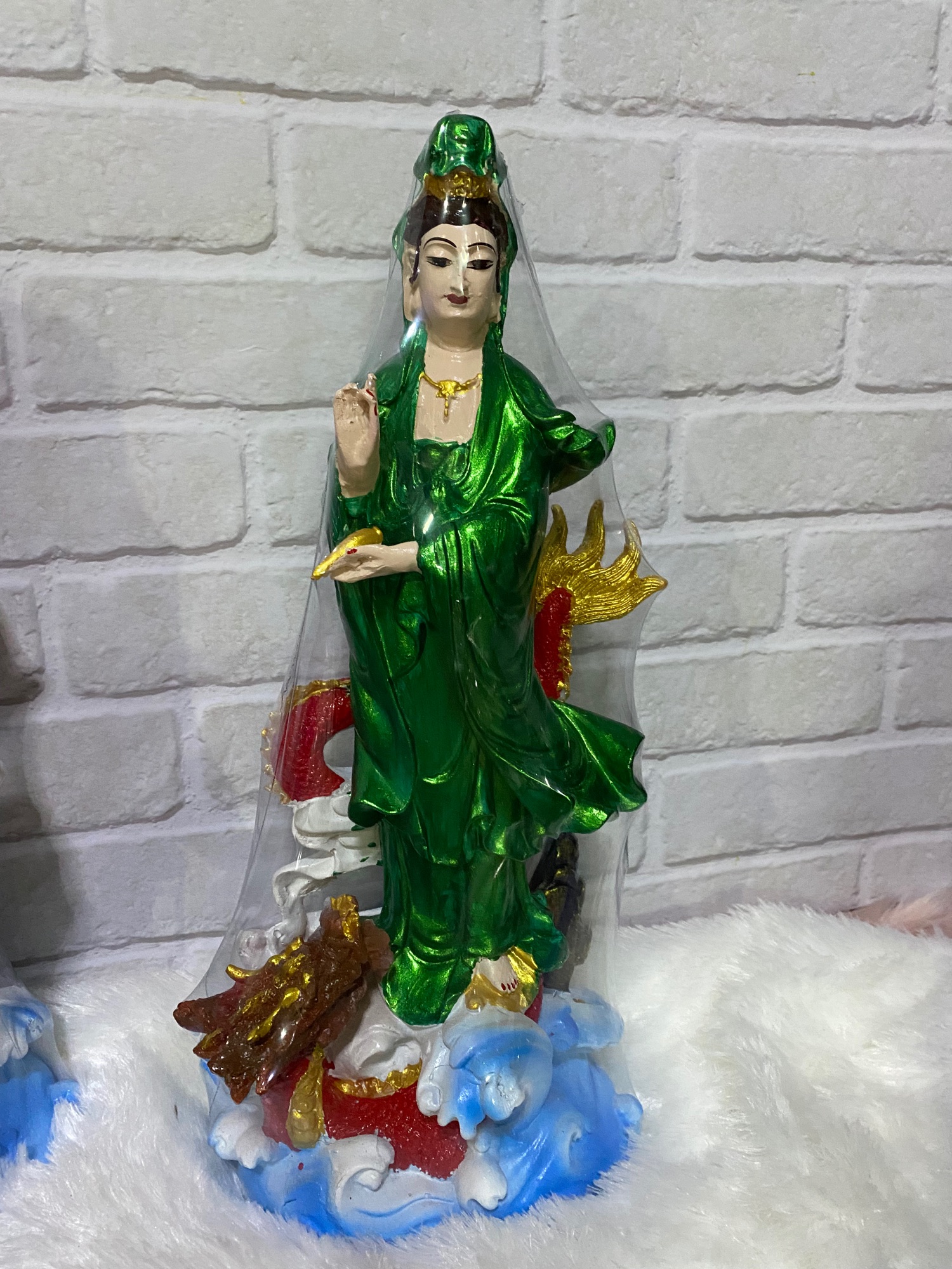 เจ้าเเม่กวนอิมประทับมังกร เจ้าเเม่กวนอิม สูง15นิ้ว