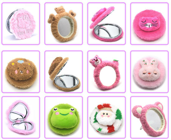 กระจกกลม,กระจกกลมพกพา,กระจกกลมขนตุ๊กตา,กระจกผลิตตามแบบ,ขั้นต่ำ500ชิ้น