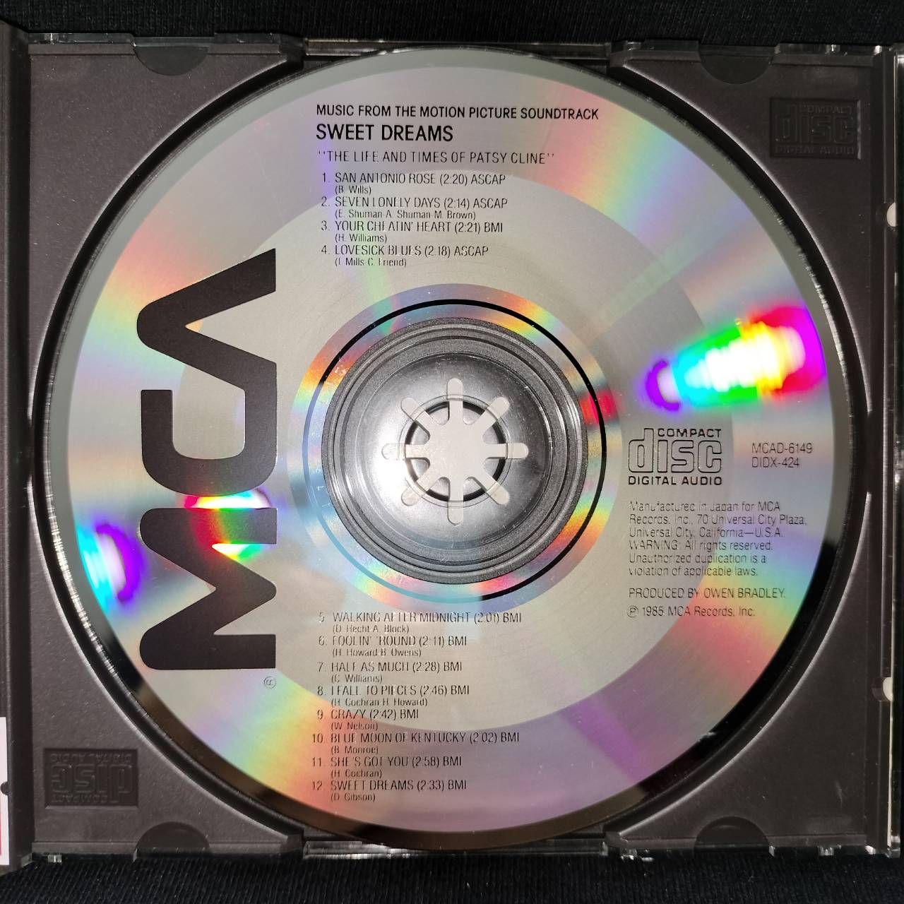 Patsy Cline – Sweet Dreams (Original Motion Picture Soundtrack) / USA / แผ่นดี
