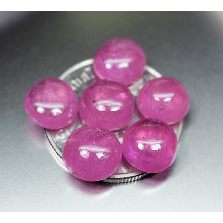 พลอยทับทิม (Ruby) 17.20 กะรัต 6 ชิ้นสีแดงชมพู