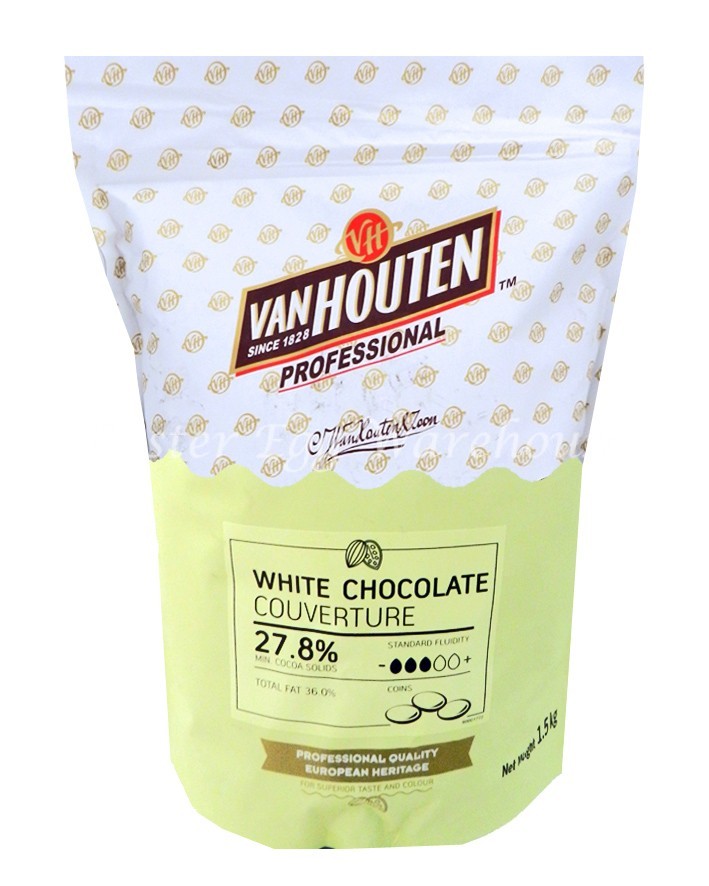 Van Houten Classic White Chocolate Couverture Coins 27.8 % 1.5 Kg. ไวท์ช็อคโกแลตคลาสสิคไวท์คูเวอร์เจอร์ 27.8 % 1.5 kg. (05-6967) สำเนา