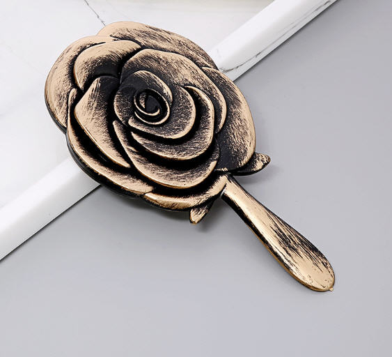 กระจกด้ามจับ,กระจก,กระจกพกพา,กระจกรูปดอกไม้