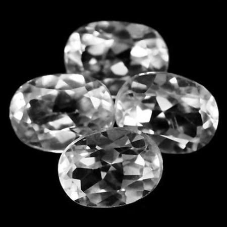 พลอยโทแพซสีขาว (White Topaz) 6.35 กะรัต 4 ชิ้น