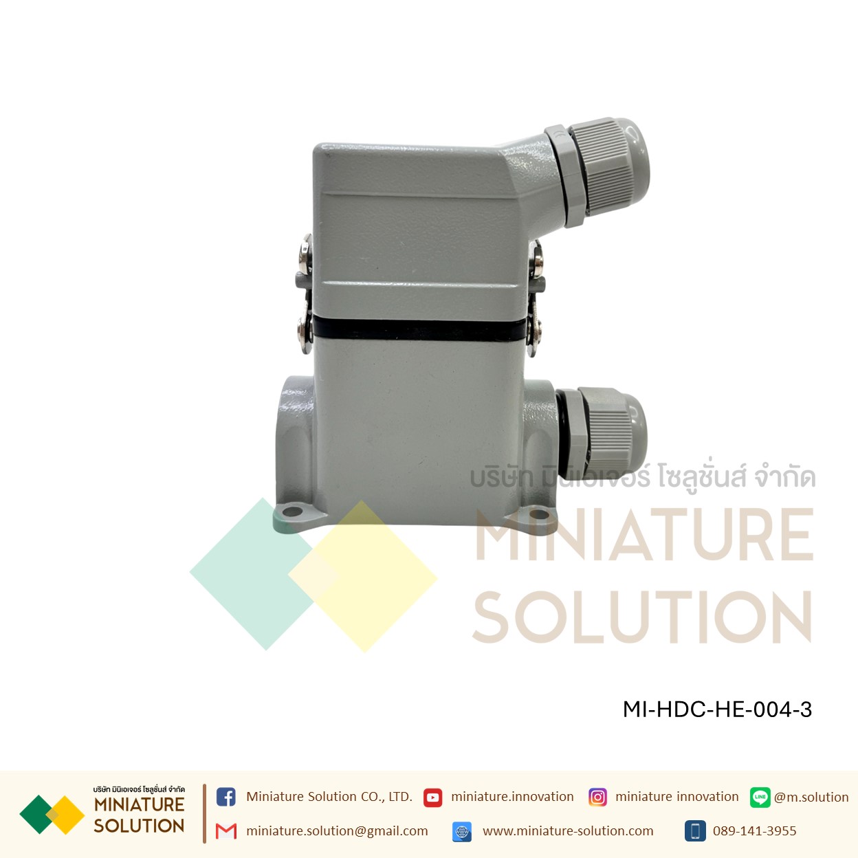 ปลั๊กเชื่อมต่อใช้สำหรับงานหนัก Heavy Duty Connectors Power แบบขันสกรู16A 500V HDC-HE-4/6/10/16/20/24/32/48 3 ช่อง