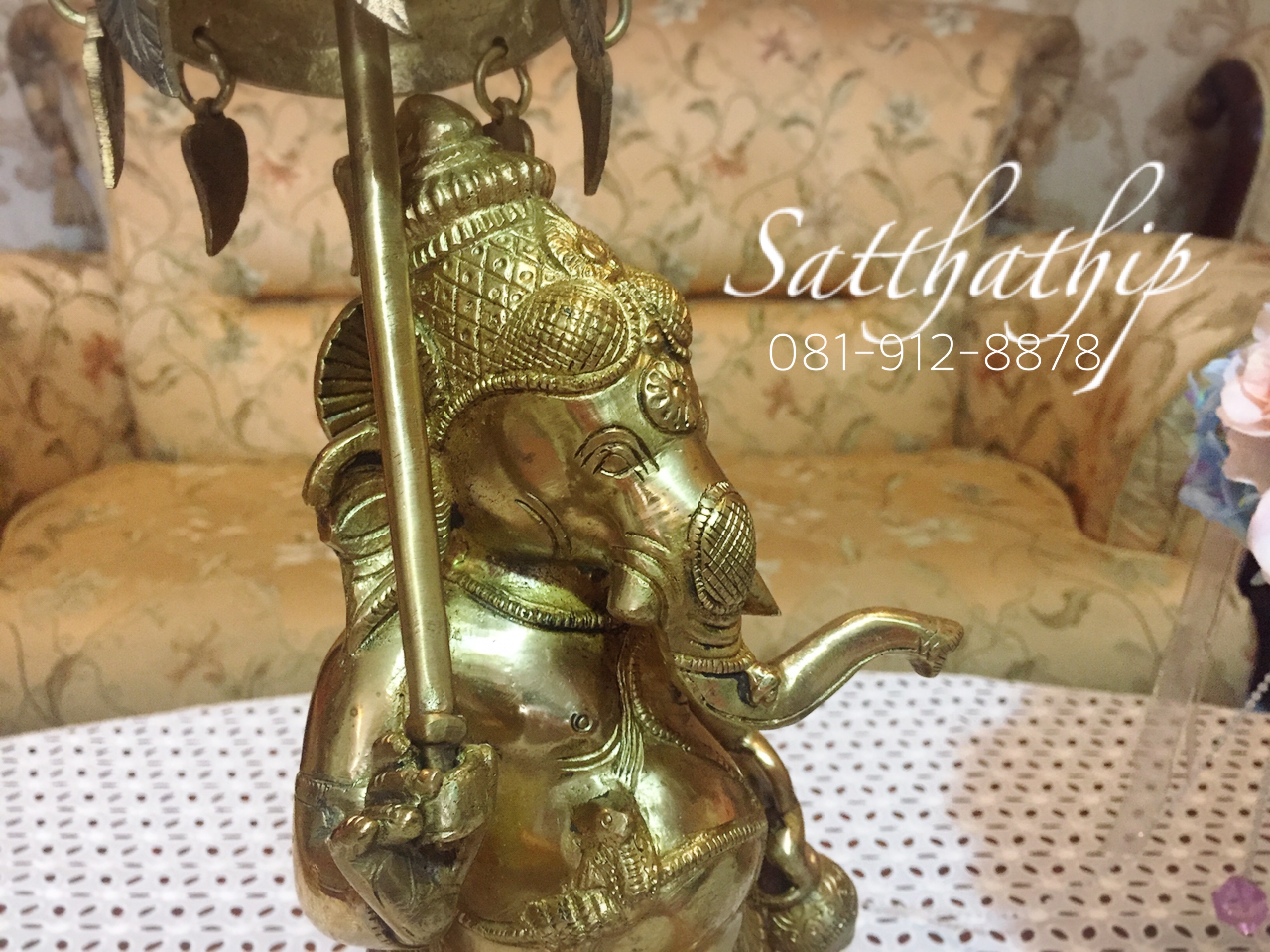 พระพิฆเนศปางนารทคเณศ (ทองเหลือง) ผลิตและนำเข้าจากอินเดีย - Ganesha: Lord of Success