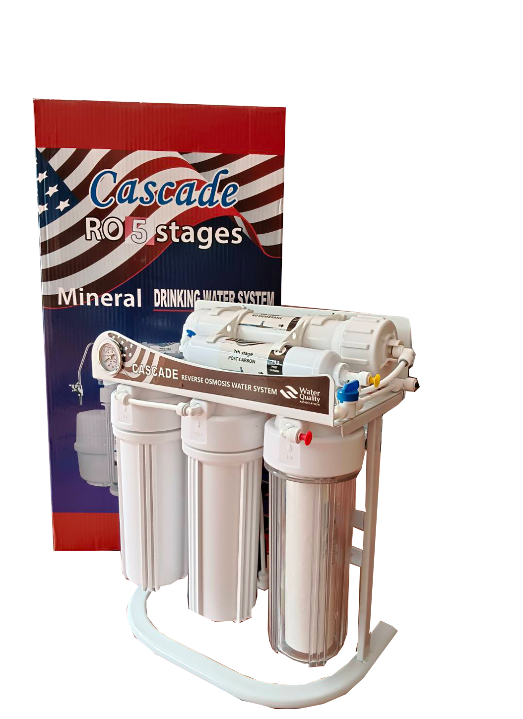 เครื่องกรองน้ำดื่ม Cascade ระบบ RO 75GPD 5 ขั้นตอน (จัดส่งฟรีผ่านขนส่งเอกชน ไม่รวมติดตั้ง)