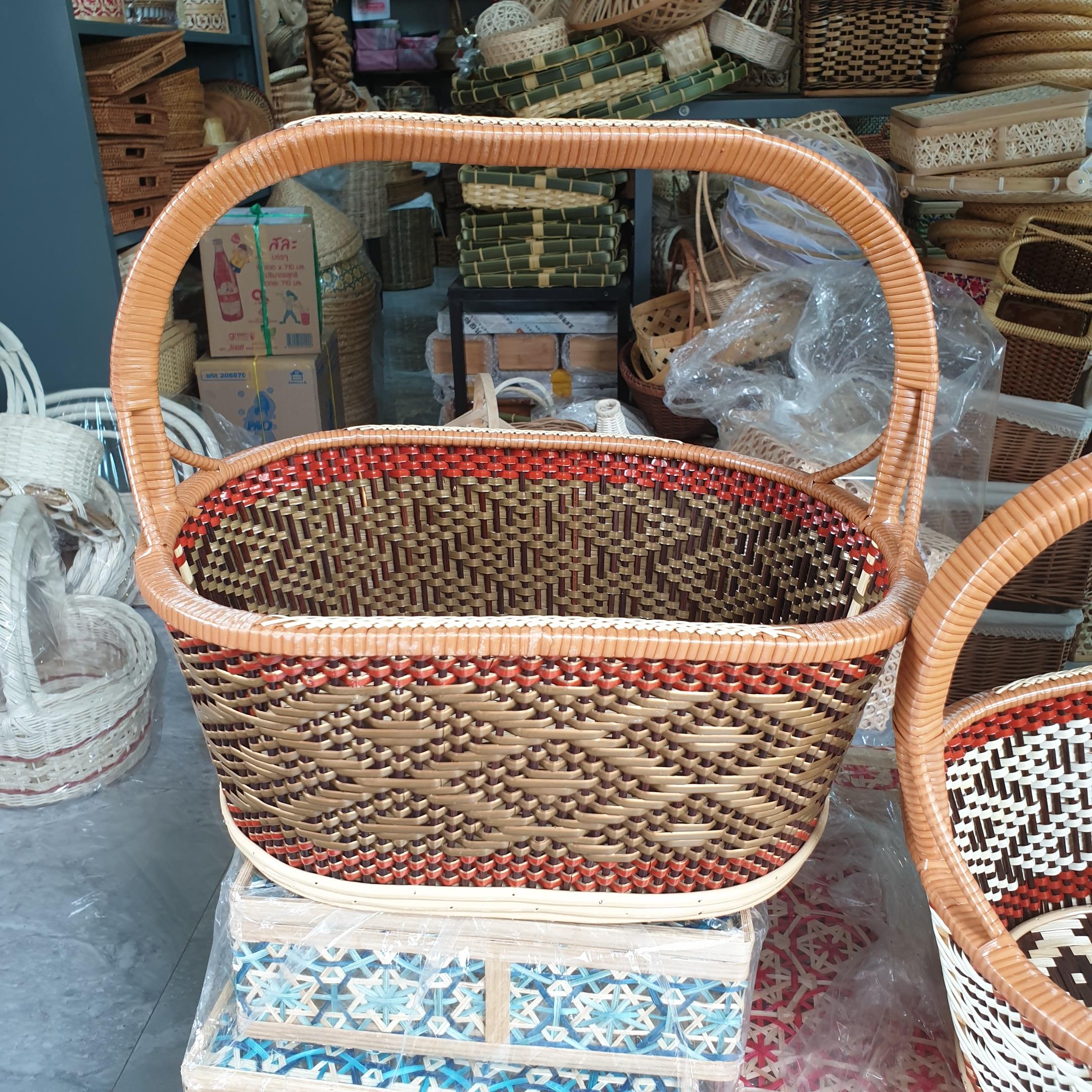 ตะกร้าทำบุญ ตะกร้าไปวัด ตะกร้าลายไทย