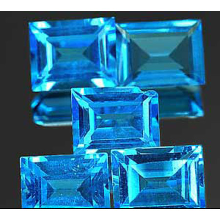 โทแพซพลอยสีฟ้า (Swiss BlueTopaz) 3.06 กะรัต 5 ชิ้น
