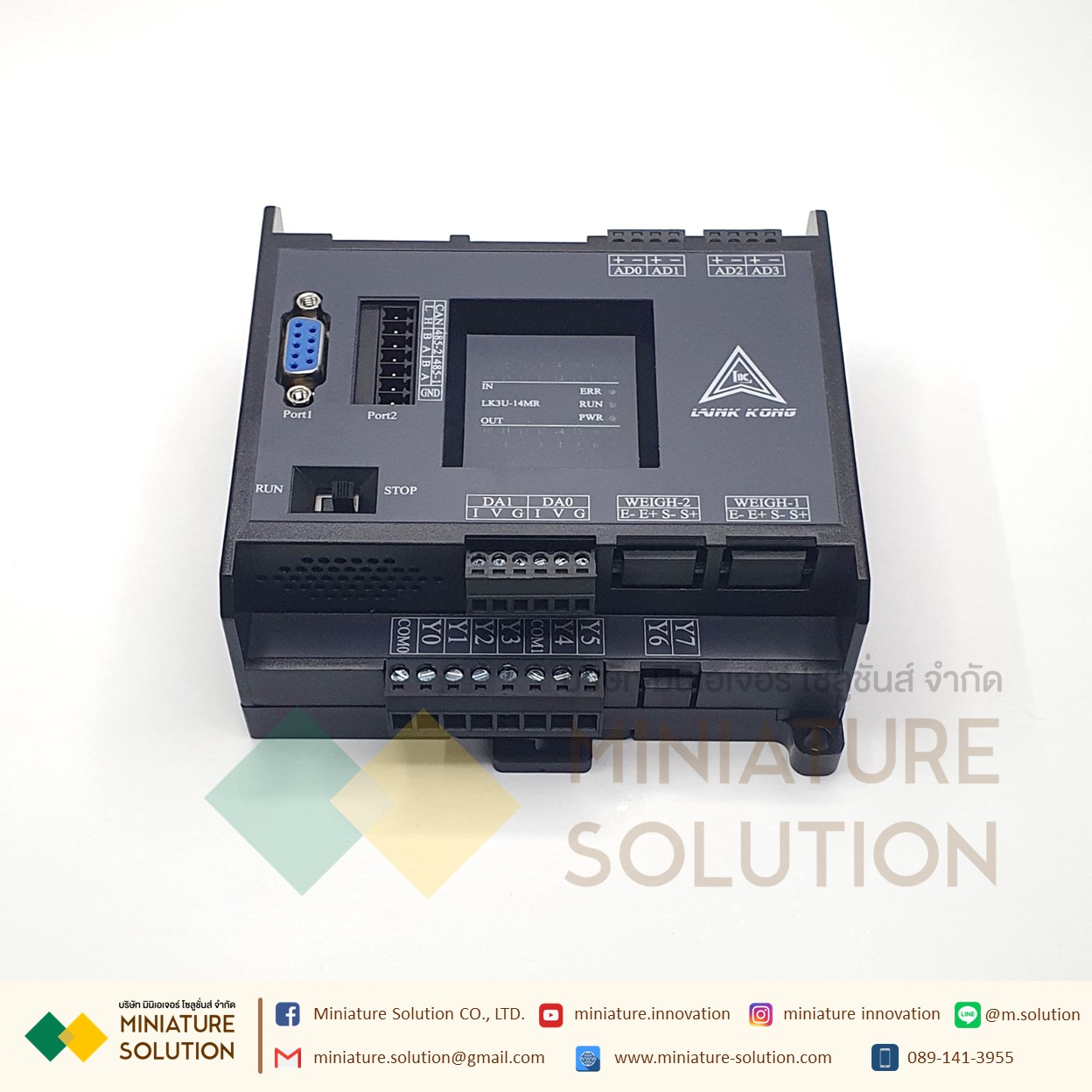 PLC LK3U-14MR-4AD-2DA MITSU GXWork + PT100 4CH