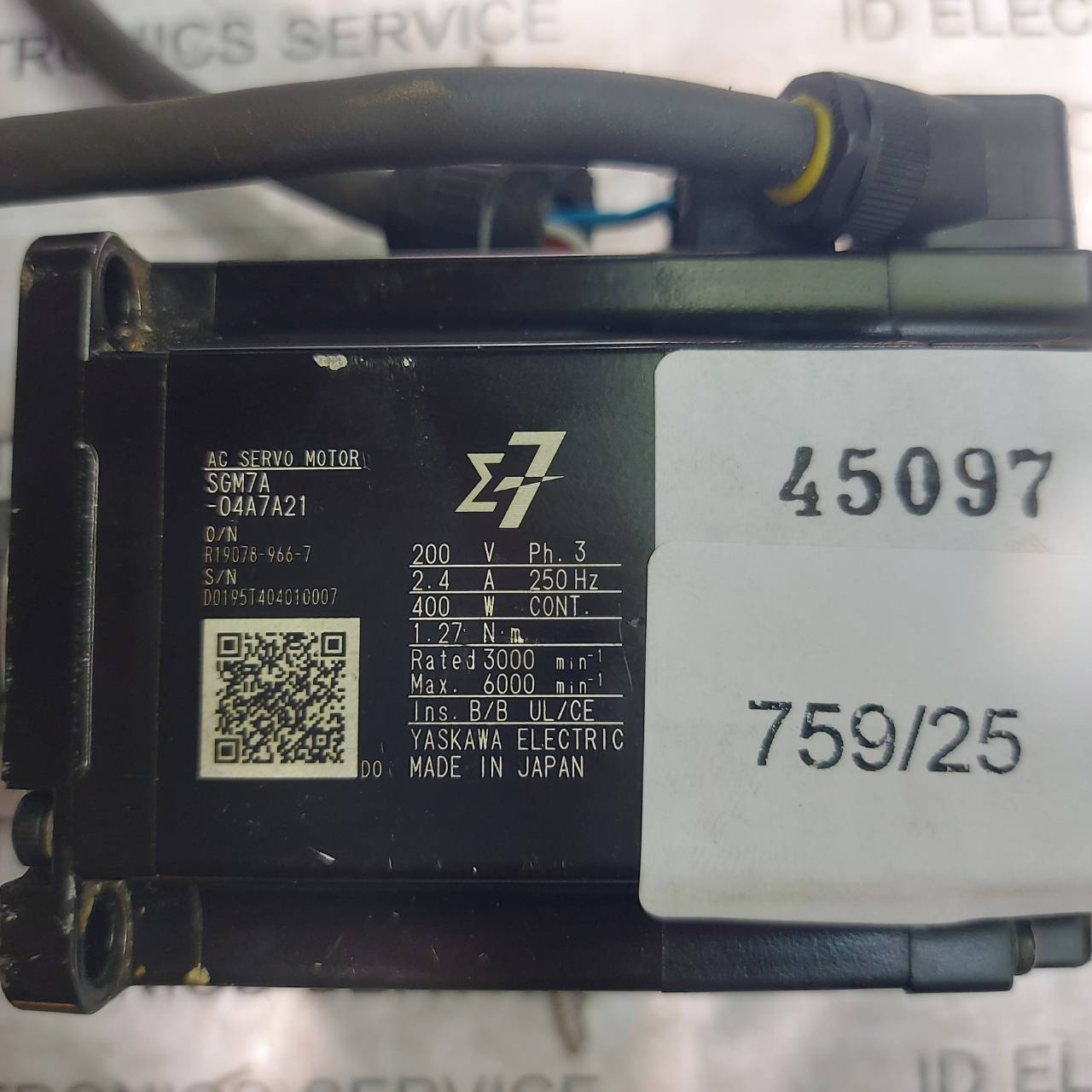SGM7A-04A7A21 YASKAWA SERVO MOTOR