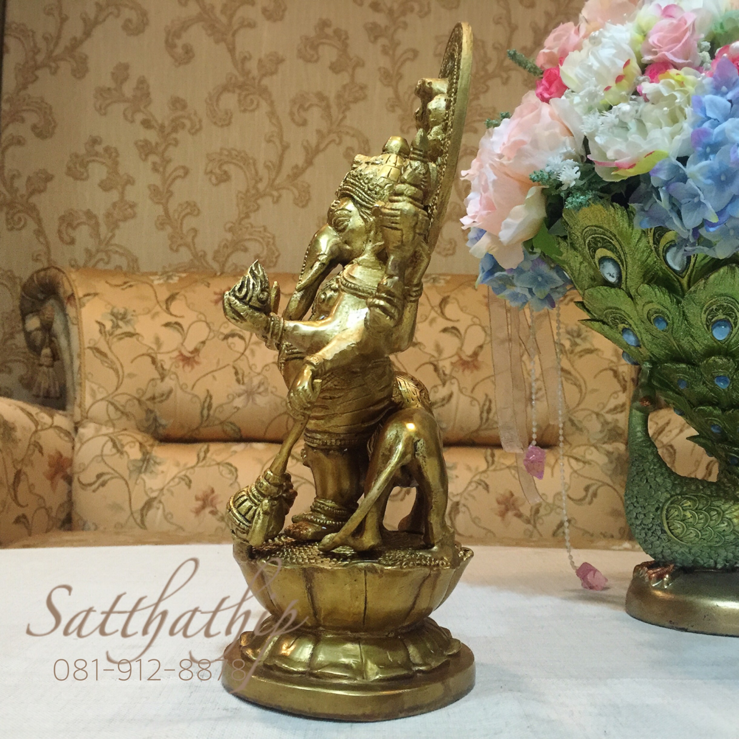 พระพิฆเนศ ปางประทานพร (ทองเหลือง) ผลิตและนำเข้าจากอินเดีย - Ganesha: Lord of Success