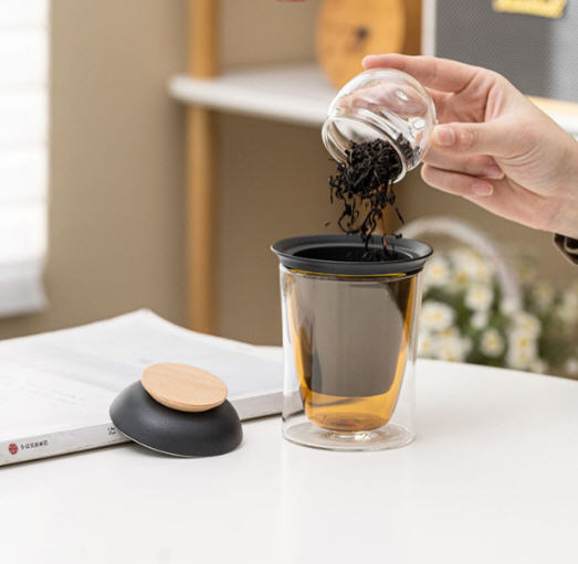 แก้วพร้อมที่กรองชา,แก้วชา