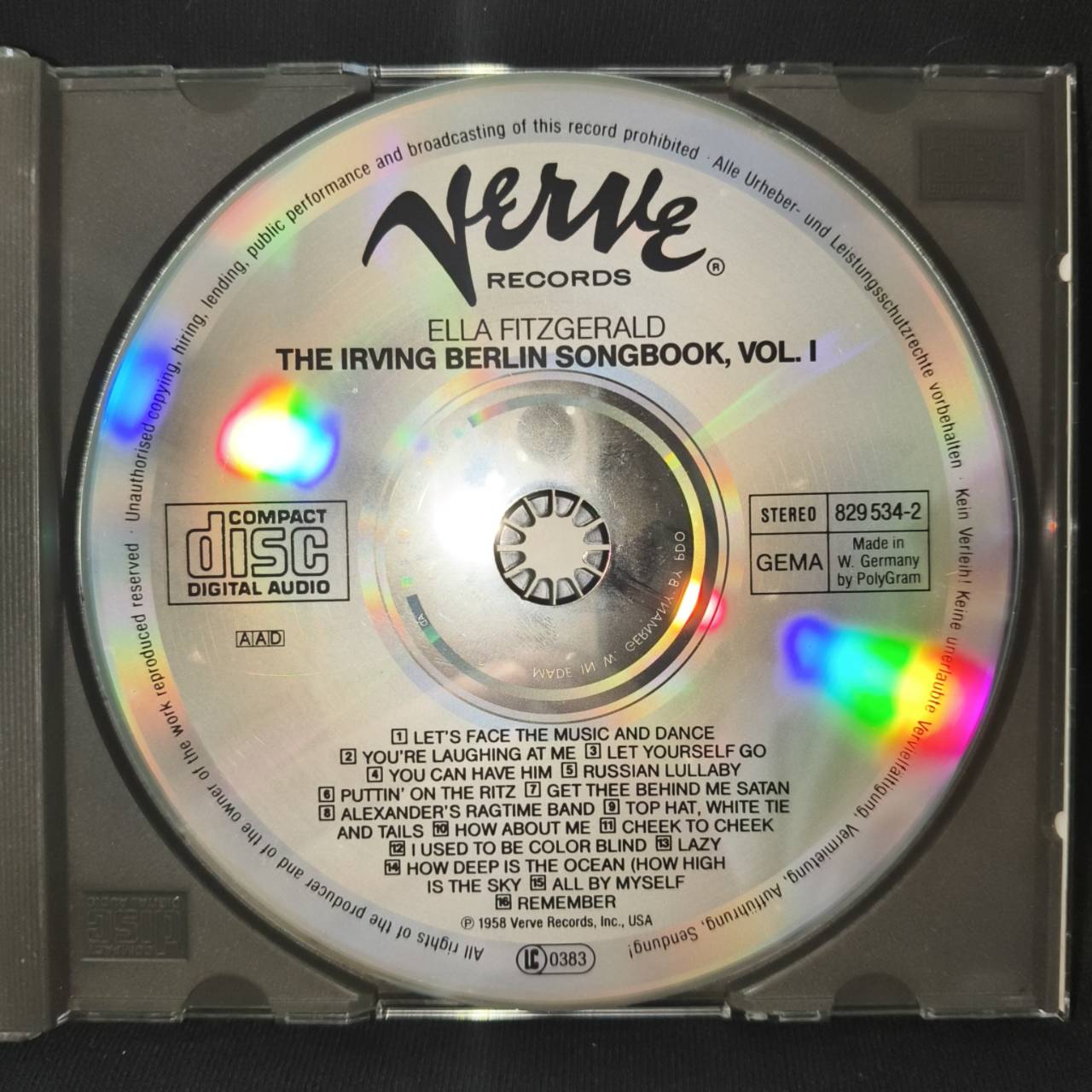 Ella Fitzgerald – The Irving Berlin Songbook Vol.1 / GERMANY / แผ่นดี