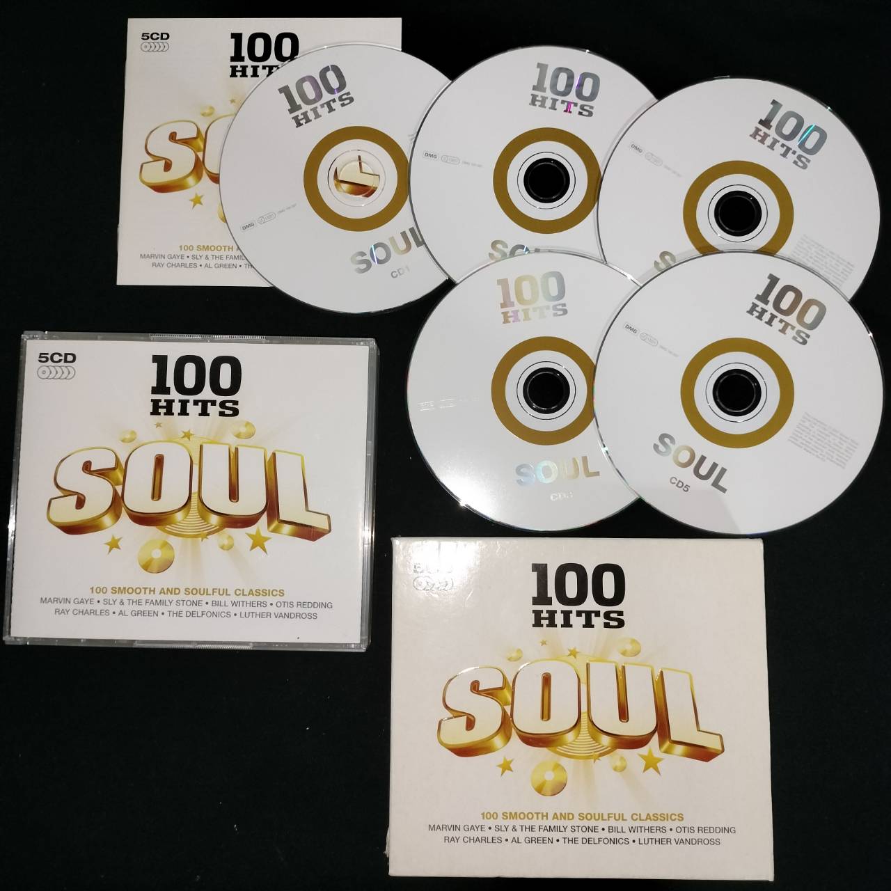 Various – 100 Hits Soul / EU / กล่องสวมมีตำหนิเล็กน้อย / 5CD / แผ่นสวย