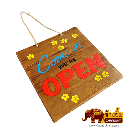 ป้ายไม้ Open & clossed 7x7 นิ้ว