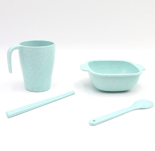 ชุดสินค้ารักษ์โลก,ชุดแก้วน้ำชามข้าวฟางข้าวสาลี,ผลิตภัณฑ์ฟางข้าวสาลี