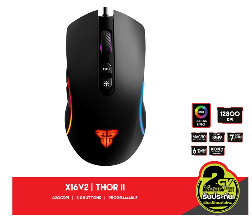MOUSE FANTECH X16 V2 THOR II RGB BLACK