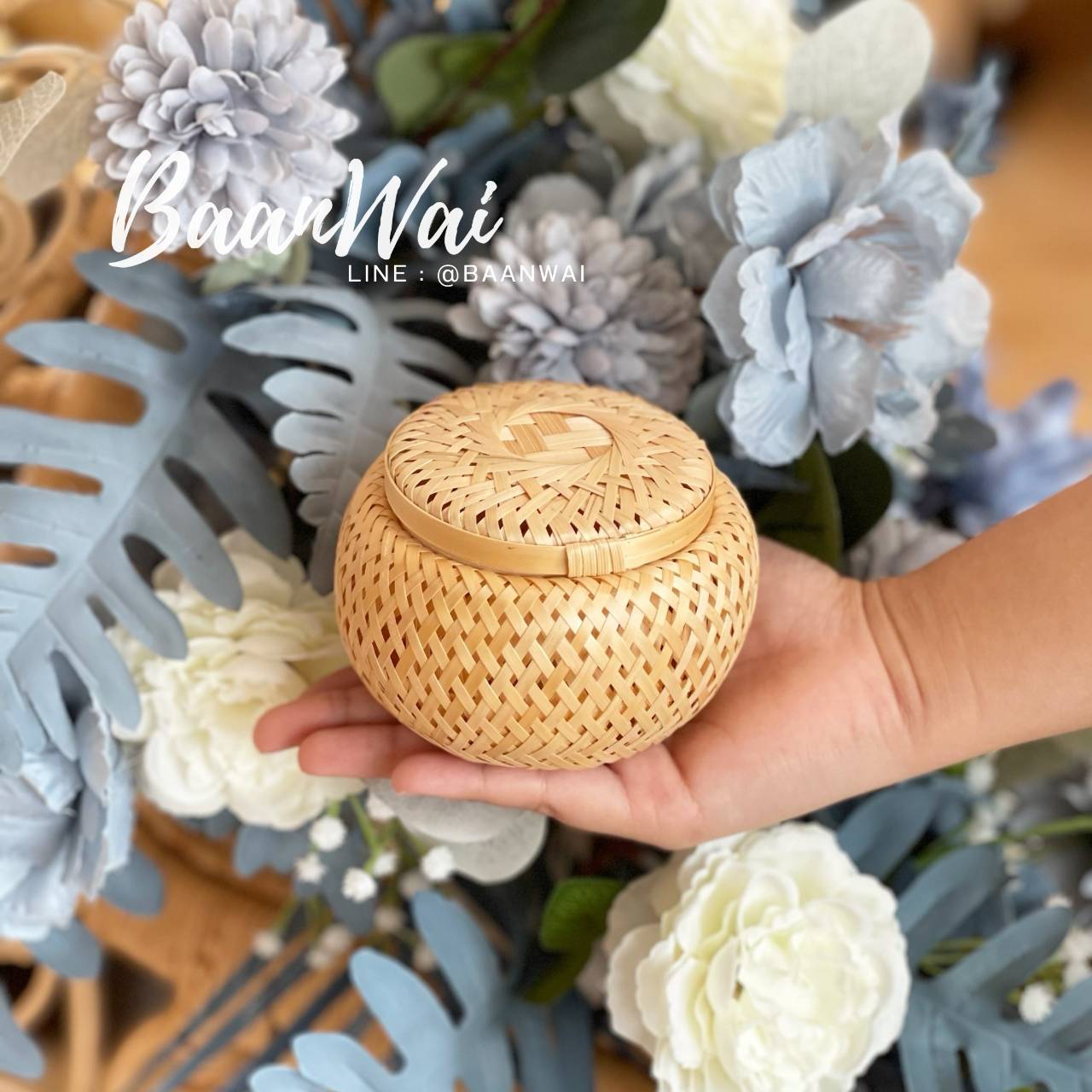 กระปุกไม้ไผ่ มีฝาปิด