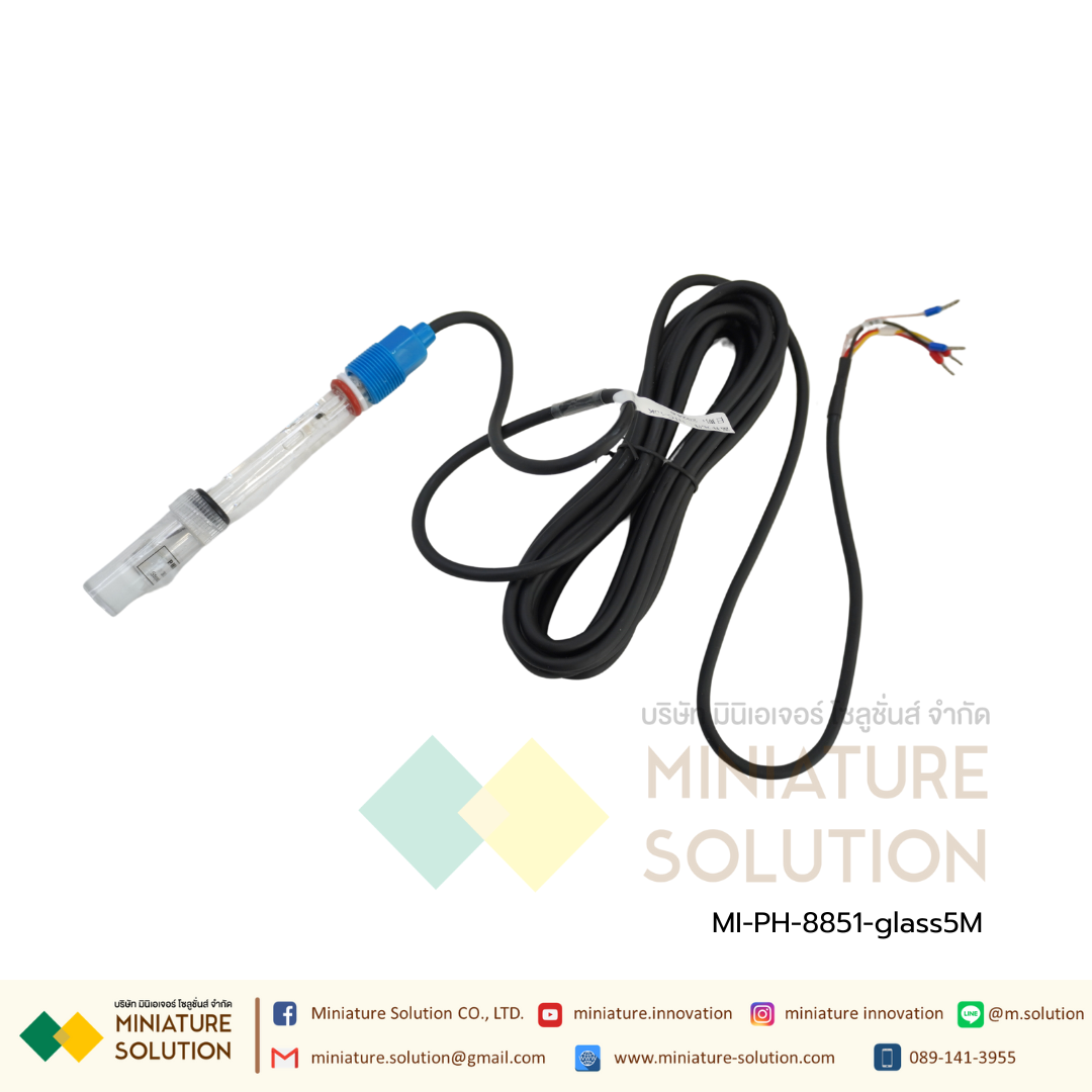 เซนเซอร์ PH สำหรับ Controller รุ่น PH-8851 High temperature glass electrode (5m temperature compensation)