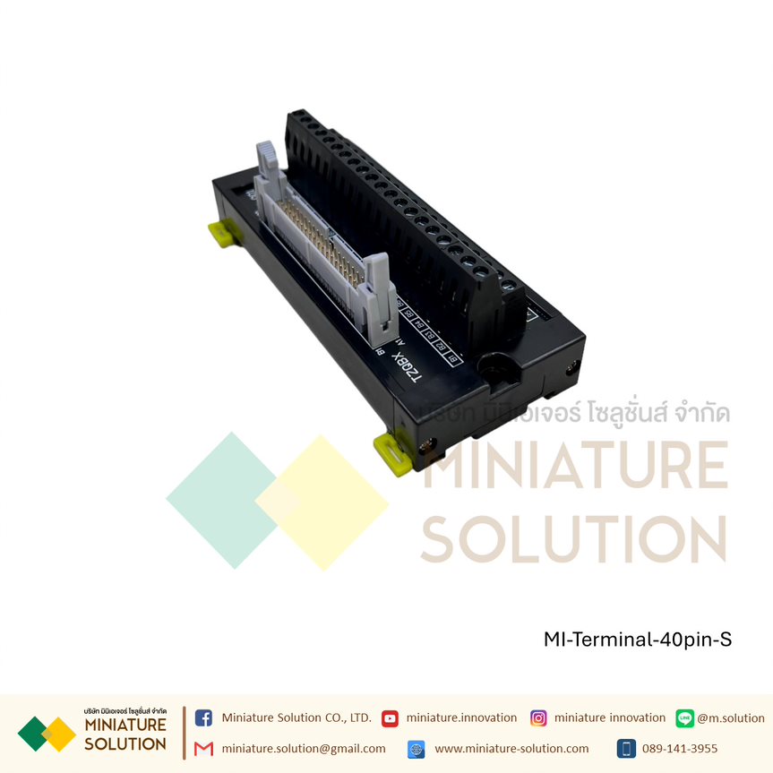 Mitsubishi Q/L/R 40-pin I/O signal PLC terminal block module สาย CONNECTOR ของ PLC การ์ด 32 I/O ได้หลายยี่ห้อ MITSUBISHI, OMRON, PANSONIC, DELTA, KEYENCE 40 PIN (Single terminal block) (screw type) TS-001 TZQBX
