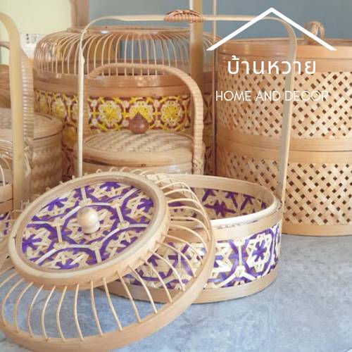 ปิ่นโตลายพิกุล 8 นิ้ว รุ่นฝากรงนก