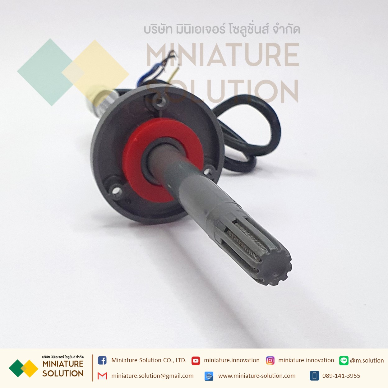 Pipeline temperature and humidity sensor high-precision new wind speed Modbus RS485 long pole temperature and humidity (with flange) duct เซนเซอร์วัดอุณหภูมิ ความชื้นในท่อลม