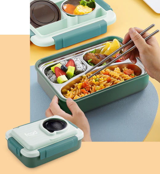 กล่องข้าวสแตนเลส,กล่องใส่อาหาร,กล่องข้าวสแตนเลสพร้อมช้อนตะเกียบ,สกรีนโลโก้