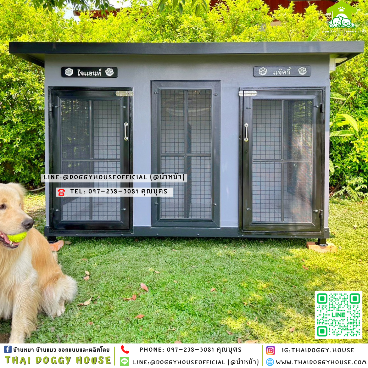 🏡บ้านหมา แบ่ง 𝟐 ห้อง แบบบ้าน 𝐁𝐨𝐱 𝐬𝐭𝐲𝐥𝐞 ✨