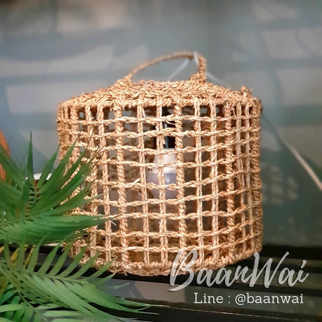 โคมไฟเชือก โครงเหล็ก ทรงกลม 28 cm * สูง 28 cm