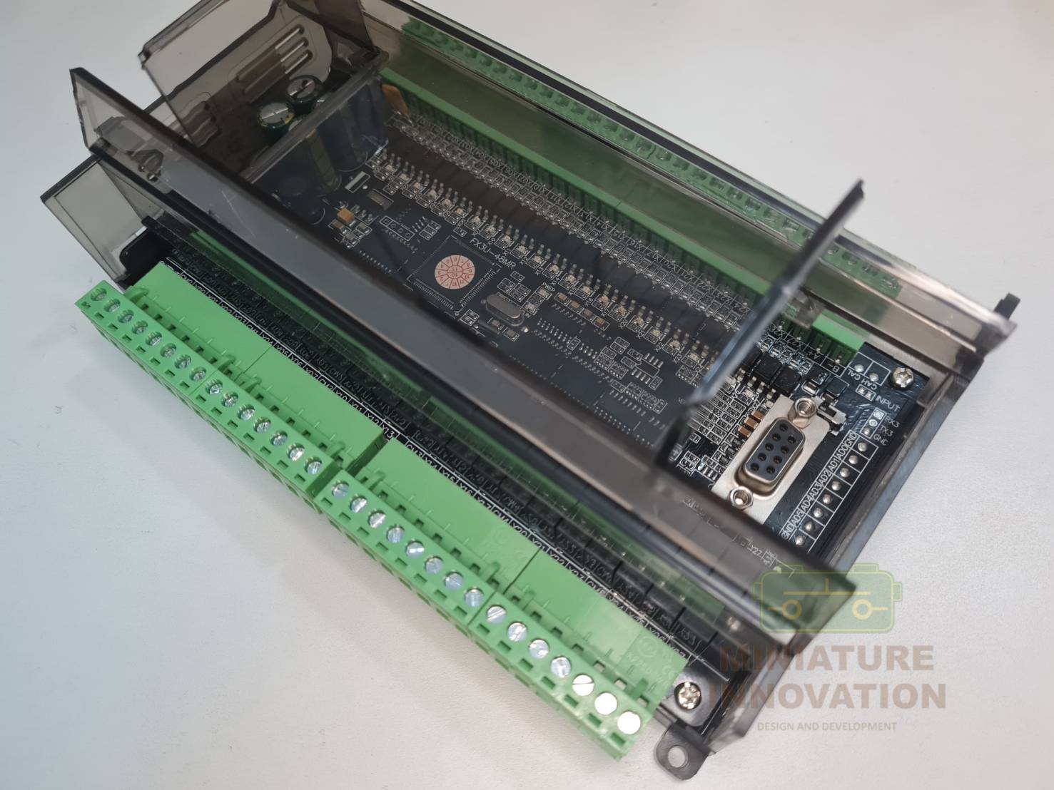 PLC LX3U-30MR บอร์ดควบคุมอุตสาหกรรม FX3U-30MR ชนิดอะนาล็อค 6AD+2DA 24 โวลต์ เอาต์พุต Relay RS485