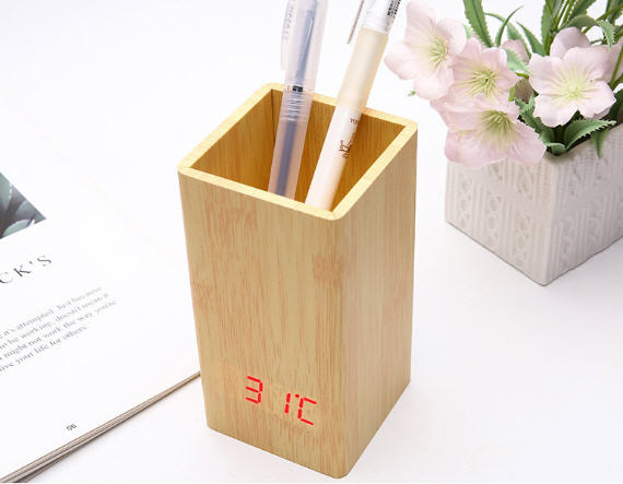 นาฬิกาไม้ตั้งโต๊ะ,นาฬิกาไม้ตั้งโต๊ะพร้อมกล่องใส่ของอเนกประสงค์