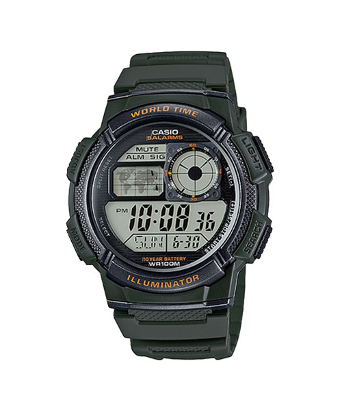 CASIO นาฬิกาข้อมือ นาฬิกากันน้ำ นาฬิกาของแท้ ประกันศูนย์ CMG 1 ปี รุ่น AE-1000W-3A