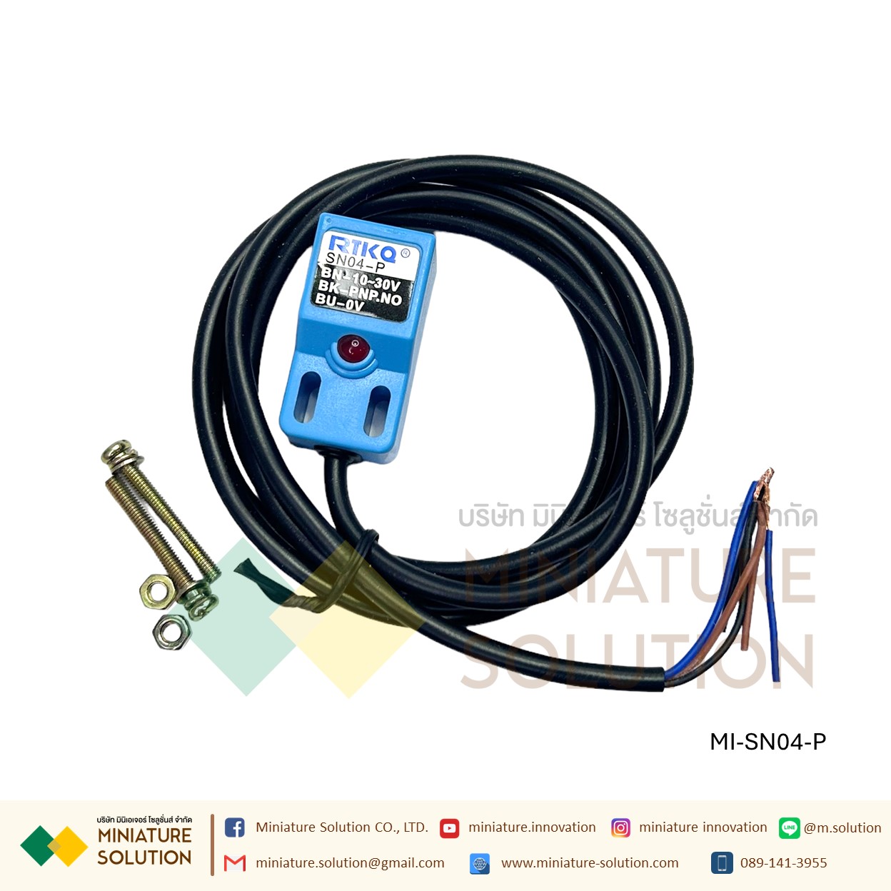 SN04-P พร็อกซิมิตี้เซนเซอร์ ตรวจจับวัตถุโลหะ (PNP, NO ระยะ 4mm) 6-36V DC