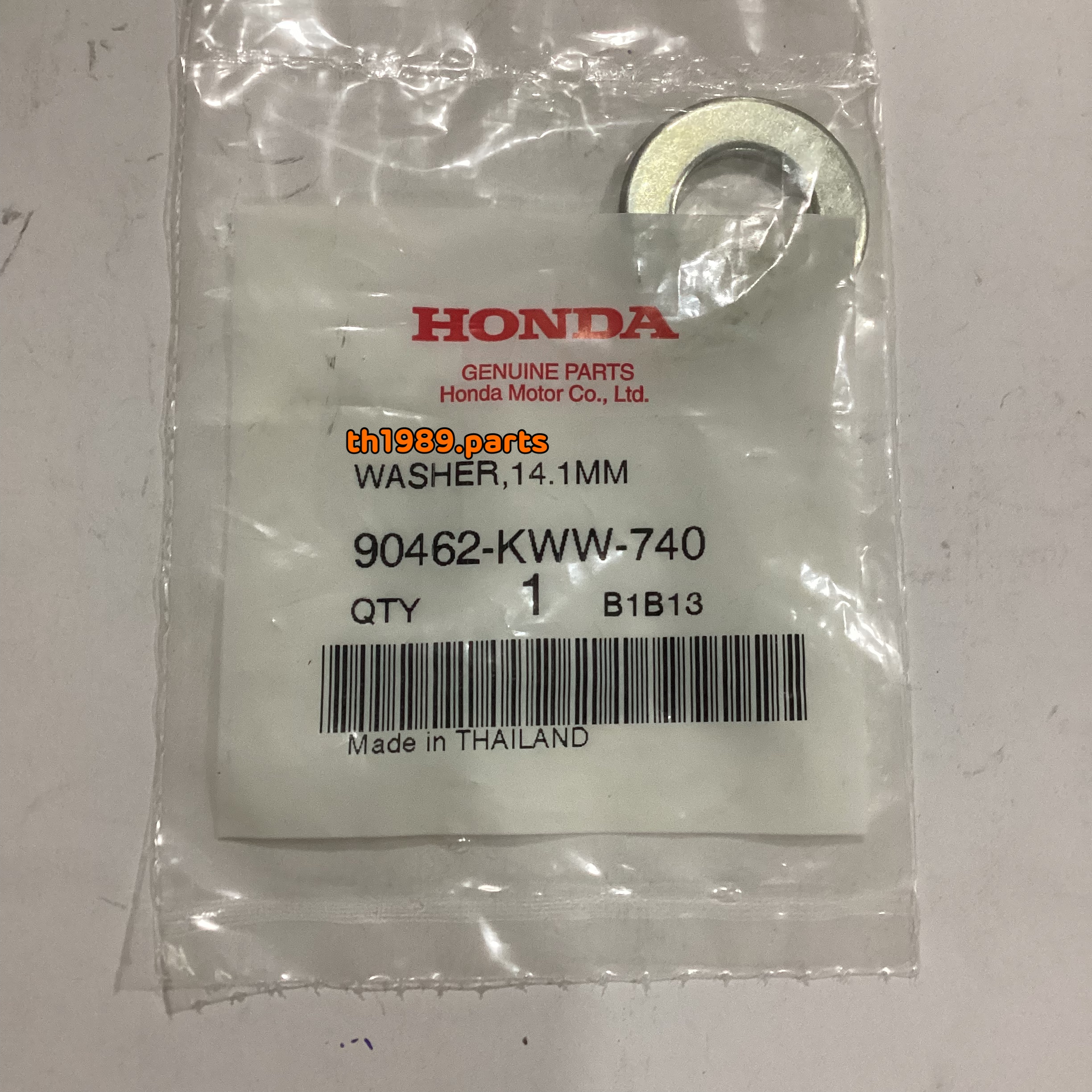 90462-KWW-740 แหวนรองน็อตคลัท , 14.1 มม. WAVE110i 2012-2020 DREAM110i SUPER CUB 2013-2019 อะไหล่แท้ HONDA