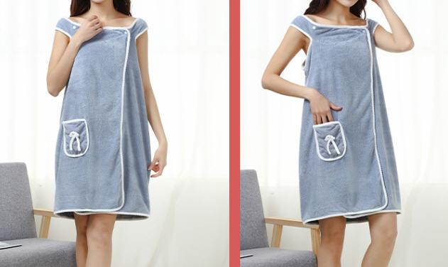 ผ้าขนหนู,ผ้าขนหนูแบบสวม,ผ้าคลุมอาบน้ำ,ผ้าขนหนูคลุมอาบน้ำ,เสื้อคลุมอาบน้ำแบบสวม,ขนาด80*135cm