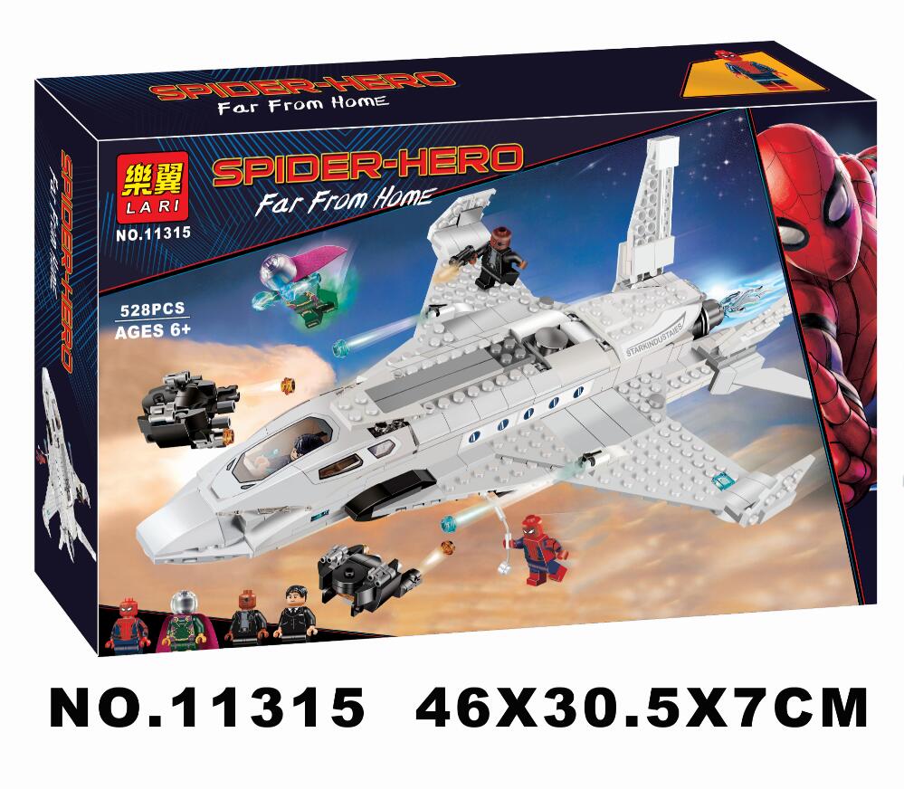 เลโก้จีน Lari 11315 ชุด Spiderman Far From Home Stark Jet and the Drone Attack