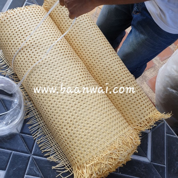 แผ่นหวายสาน หวายเทียม GH-222 PVC สีเหลือง (สั่งสินค้า Line:@baanwai) GH-222 PVC