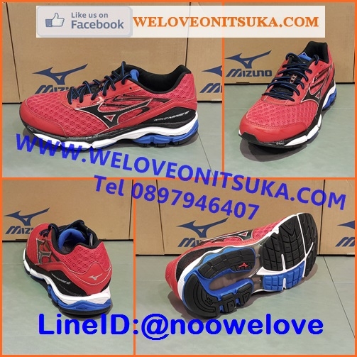 รองเท้าวิ่ง Mizuno Wave Inspire12 สีแดงคาดดำ รองเท้าวิ่งออกกำลังกาย สำหรับเท้าแบน ยอดนิยม สีสวย นุ่มใส่สบายเท้า เบา น่าใช้ J1GC164413