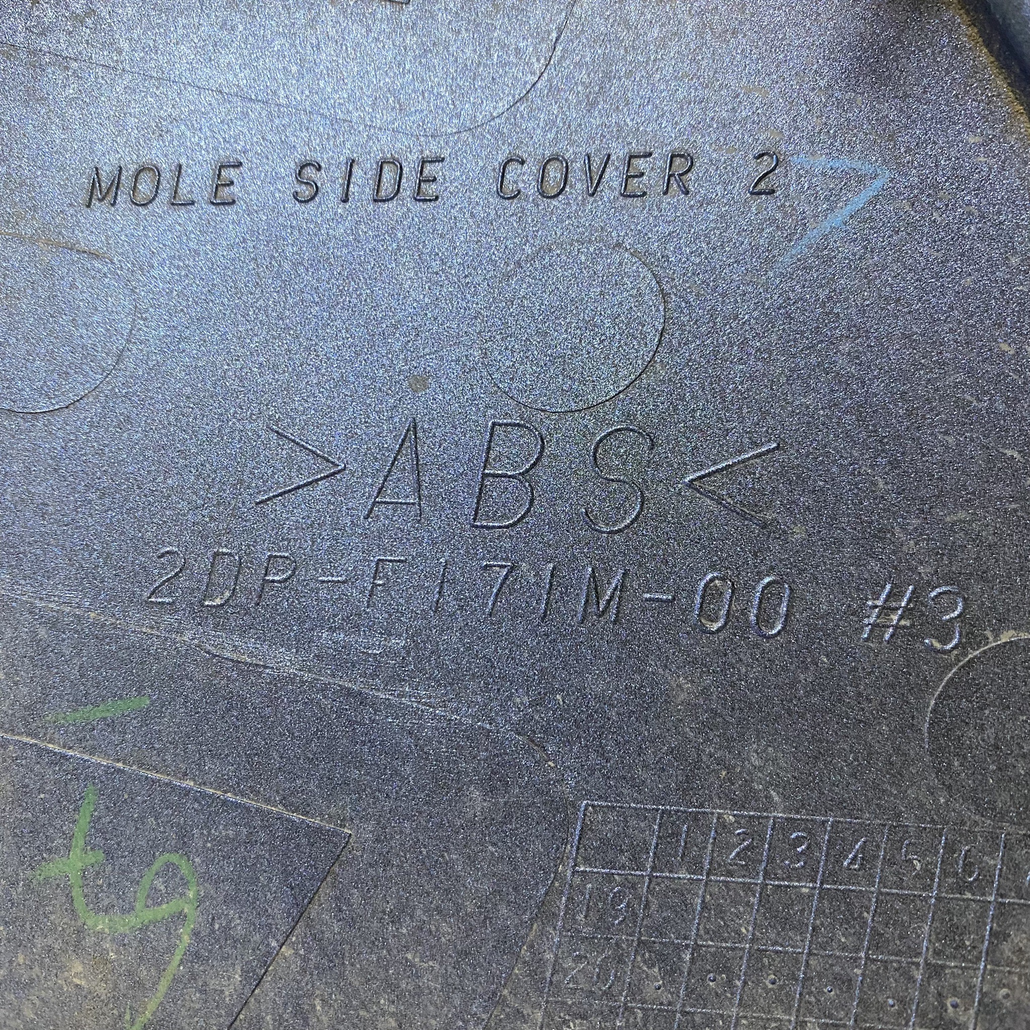 ♻ อะไหล่เก่า ฝาครอบแผ่นรองพักเท้าขวาน้ำเงิน(1177)R รุ่นที่ใช้ 2DPE (2DP-F171M-00-P6)