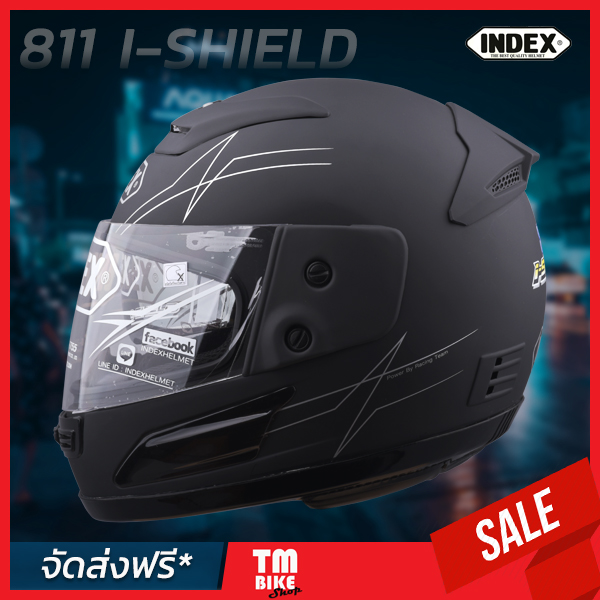 หมวกกันน็อค INDEX รุ่น 811 I-SHIELD หมวกกันน็อคเต็มใบ กระจกหน้า2ชั้น มีขนาดเดียว เทียบเท่า L(59-60)cm