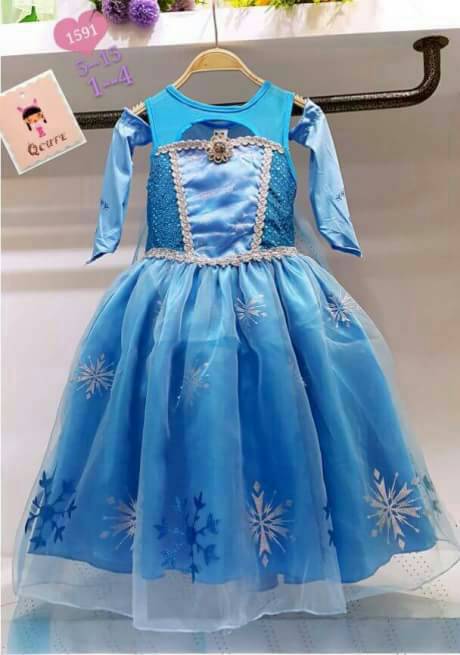 ชุดกระโปรง Frozen Elsa เจ้าหญิงเอลซ่า (พร้อมส่ง)รหัสสินค้า#Elsa1591 มีไซค์ 5 7 9 11 13 15
