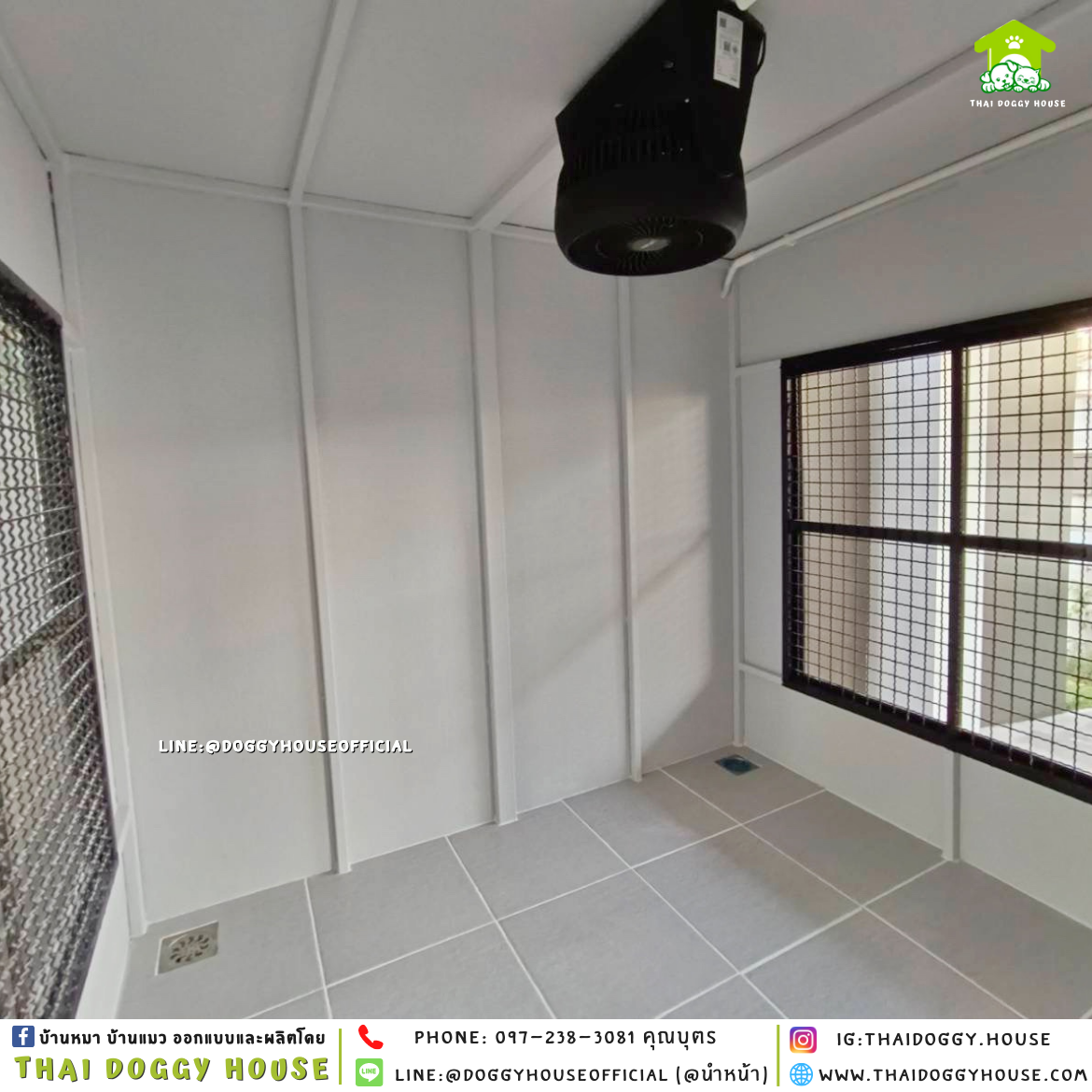 บ้านหมา ติดพัดลม แบบบ้าน 𝑩𝑶𝑿 𝑺𝑻𝒀𝑳𝑬