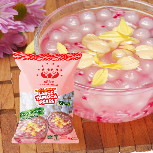 สาคูเม็ดใหญ่ ตราหมีคู่ดาว 400 กรัม Double bear brand Tapioca Pearl 400 g(05-8066)